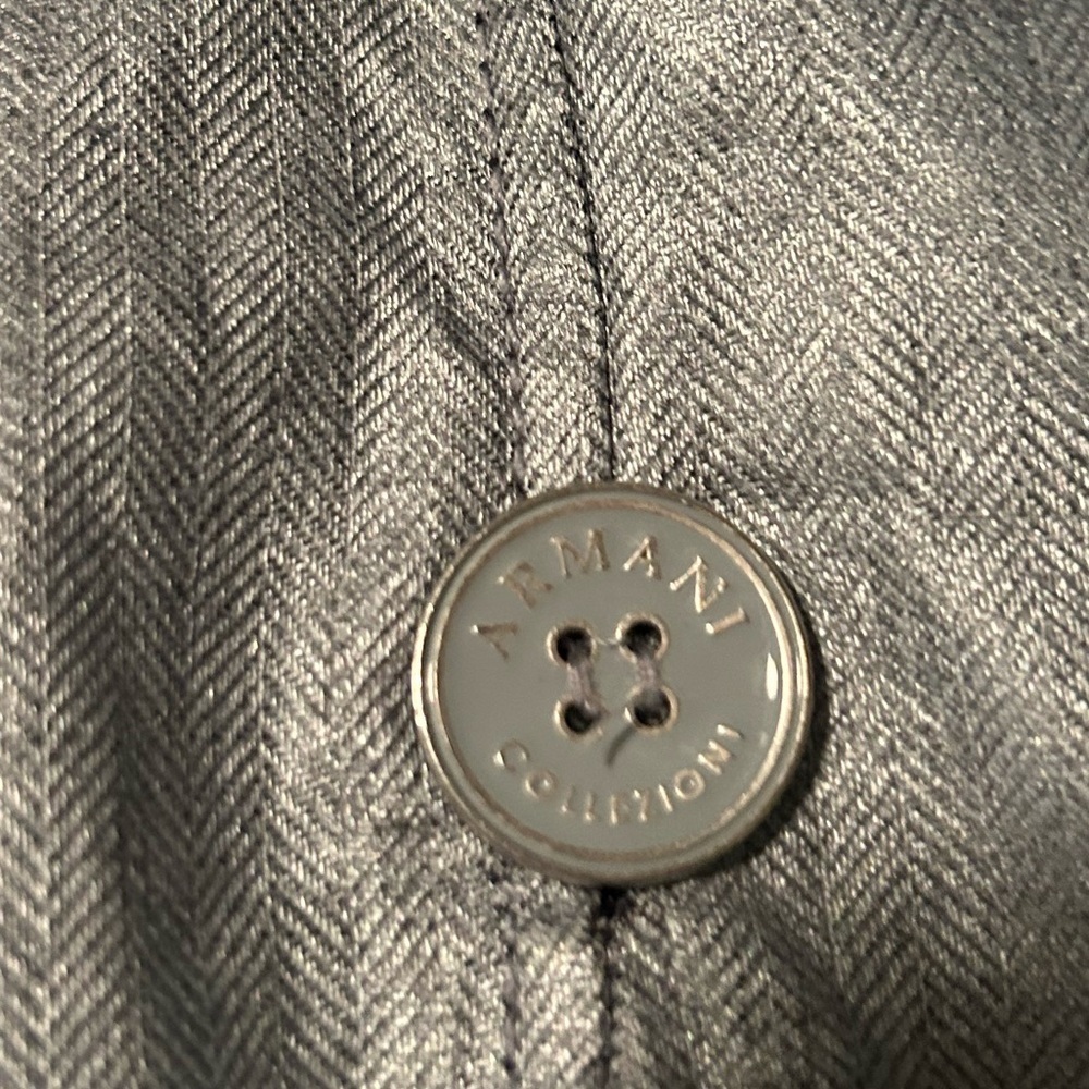 ARMANI COLLEZIONI Ruffle Front dusty blue 
 Modern Fit Blazer Jacket siz… - Picture 5 of 10